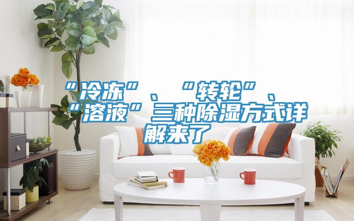 “冷凍”、“轉輪”、“溶液”三種除濕方式詳解來了
