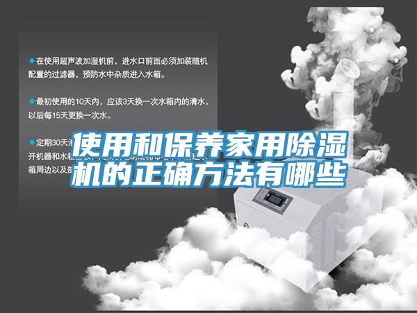 使用和保養家用除濕機的正確方法有哪些