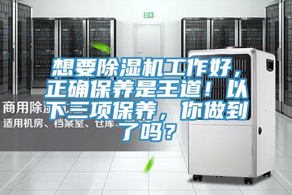 想要除濕機工作好，正確保養是王道！以下三項保養，你做到了嗎？