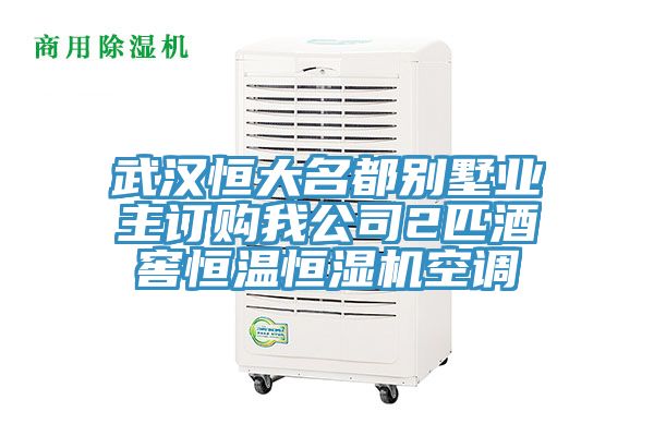 武漢恒大名都別墅業(yè)主訂購我公司2匹酒窖恒溫恒濕機空調