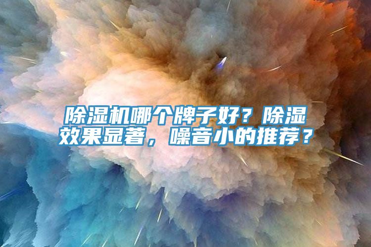 除濕機哪個牌子好？除濕效果顯著，噪音小的推薦？